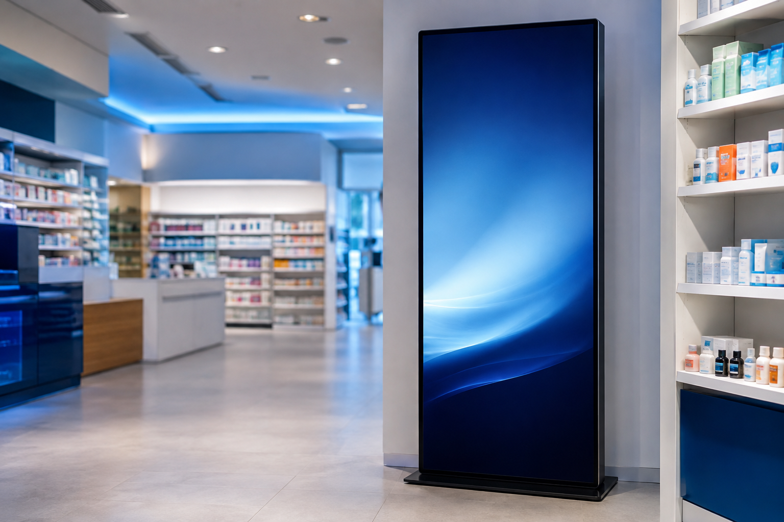 Vitrine digital instalada em estabelecimento